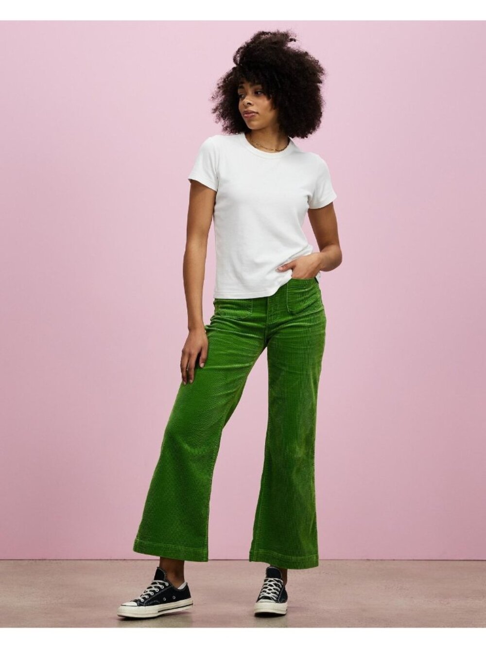 L.L. Bean Straight Corduroy Pants Favorite Fit Curvy Womens Size 14 Regular Gree - Picture 3 of 14